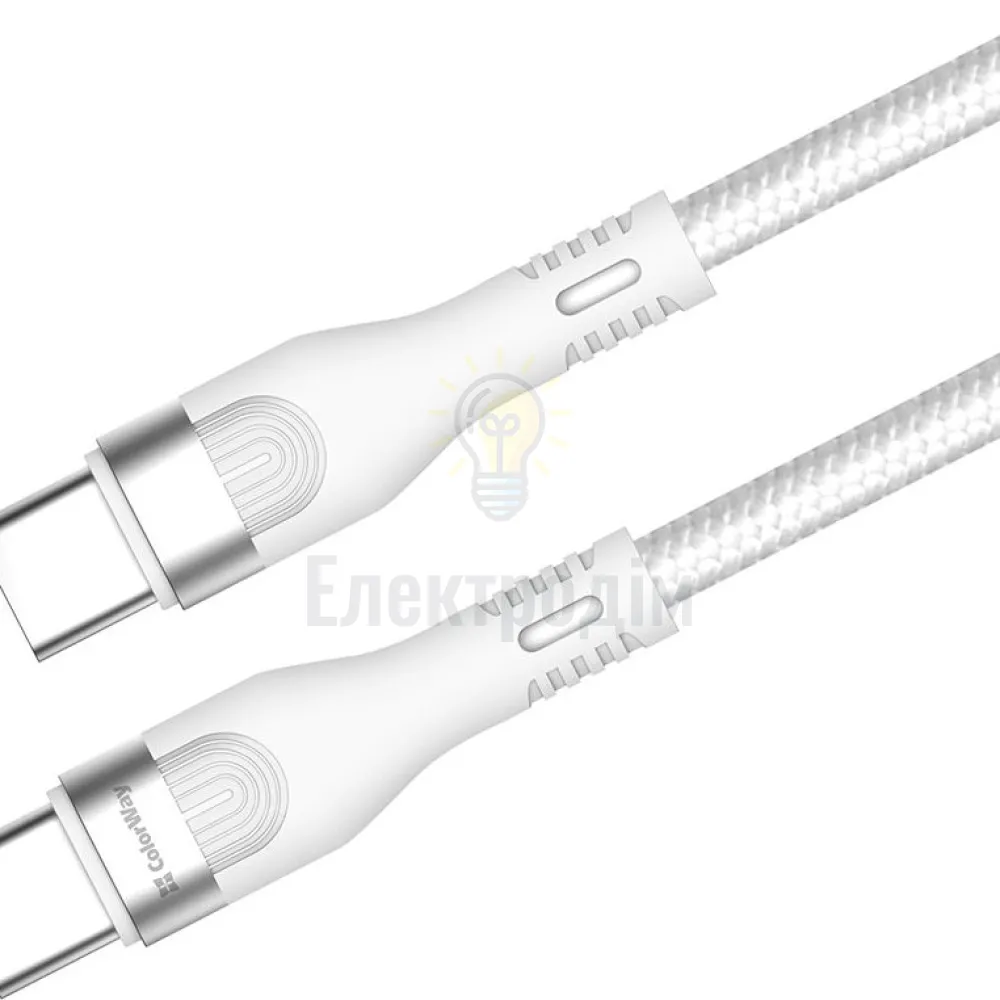 Кабель USB PD Type-C/Type-C ColorWay CW-CBPDCC065-WT 5,0А 240W 1м білий CW-CBPDCC065-WT  - фото 1