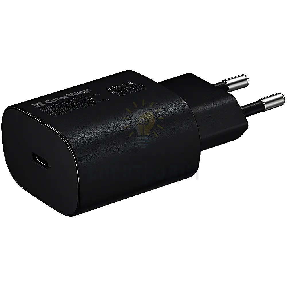 Зарядний пристрій мережевий Type-C 25W чорний ColorWay CW-CHS033PD-BK 
