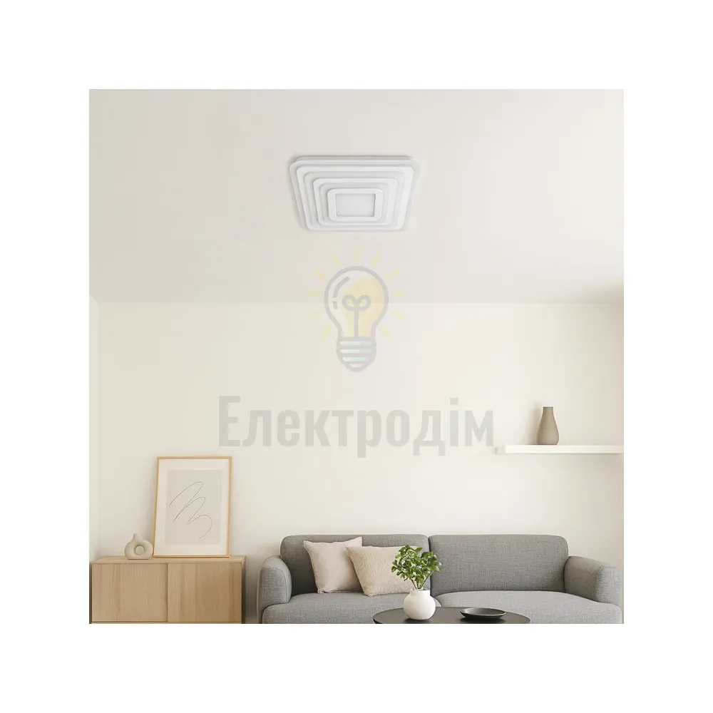 AL6113ARD 85W квадрат 7630Lm 3000K-4500K-6500K 470*470*60mm білий ATLANT S 80704  - фото 4
