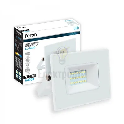 Прожектор світлодіодний LL-6030 30W 2700LM 6400K 230V (153*131*34mm) Білий IP 65 40053 — купити в Електродім