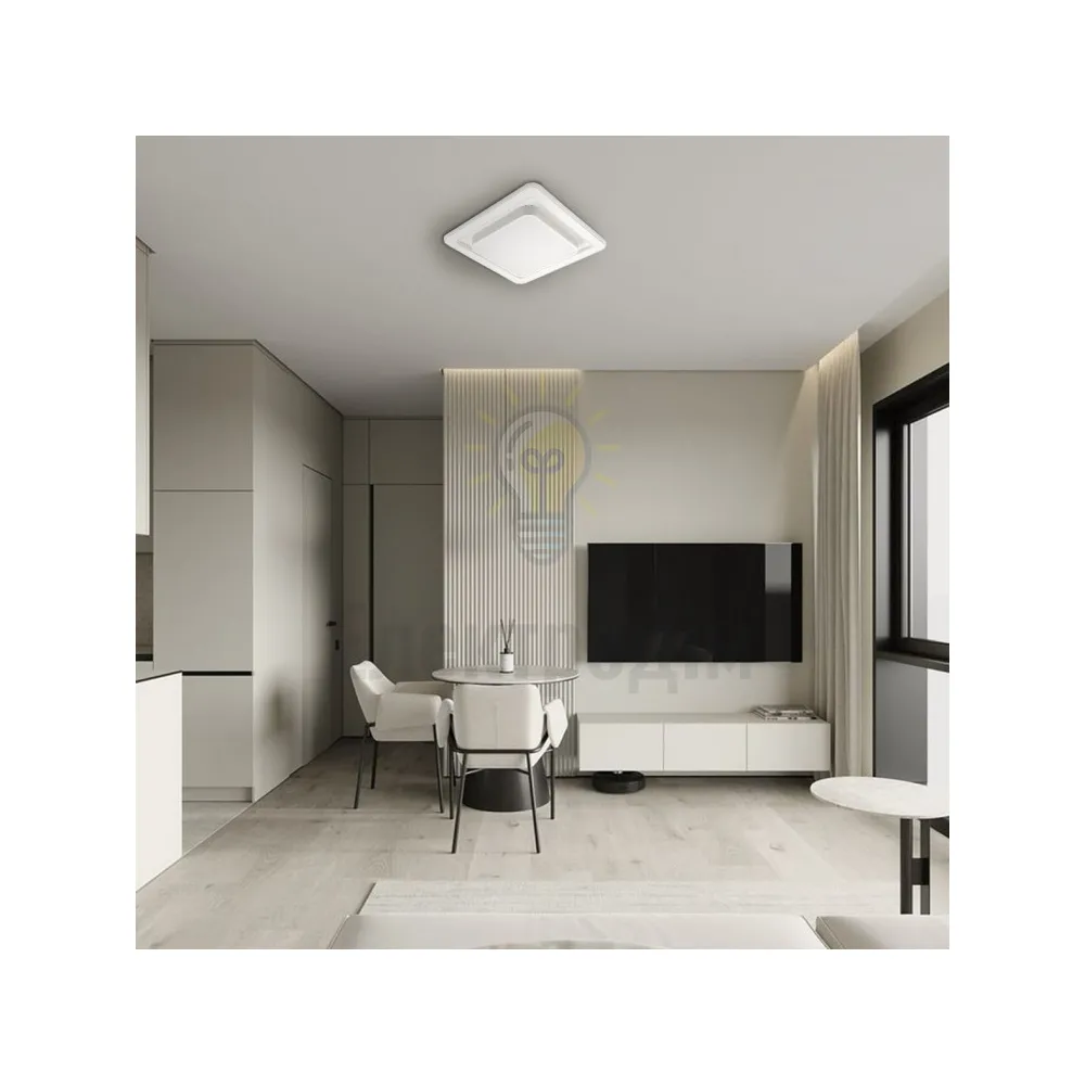 AL6400ARD 80W квадрат 6240Lm 3000K-6500K 480*480*70mm PEARL S 80242  - фото 1