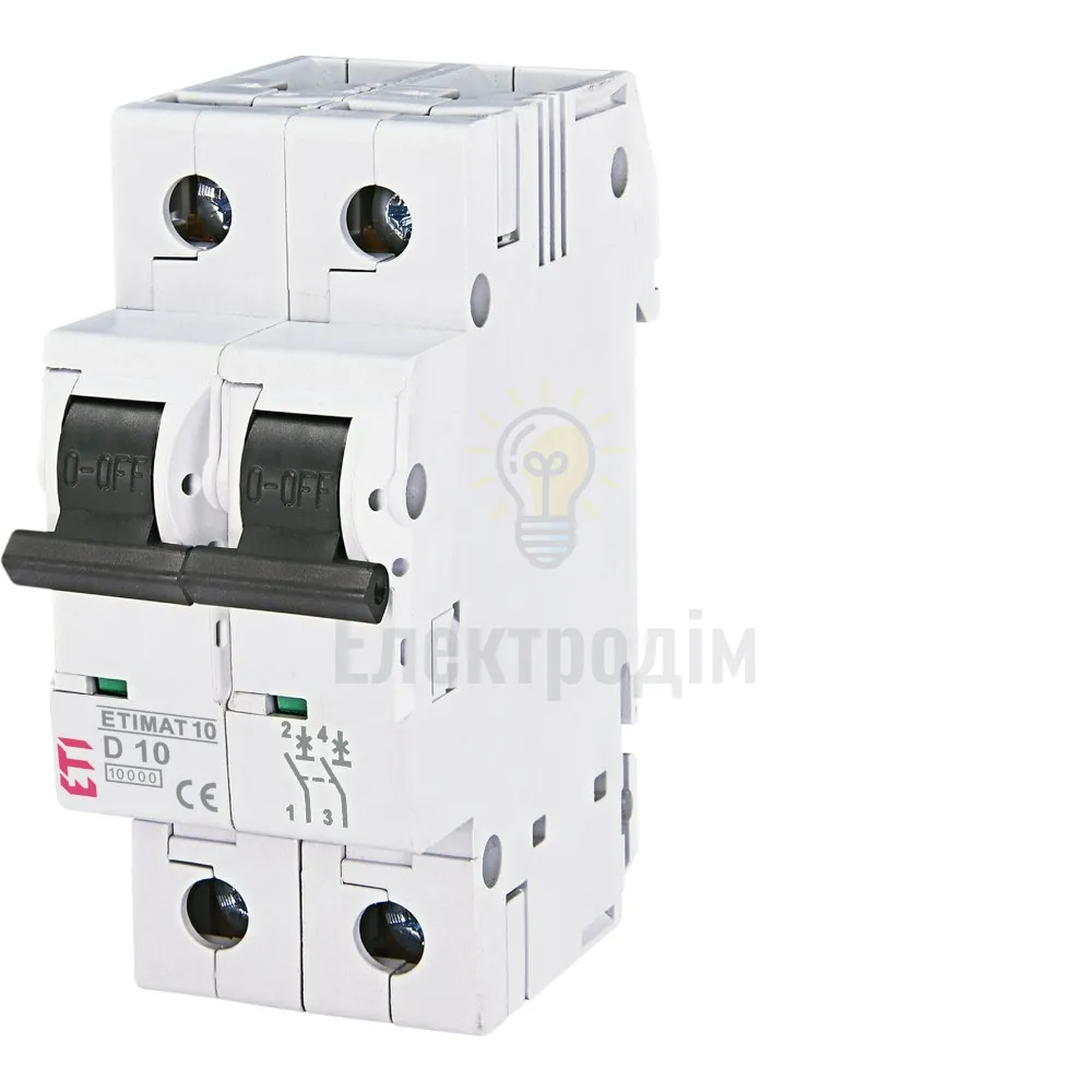 Авт. вимикач ETIMAT 10  2p D 10А (10 kA) 2153714 