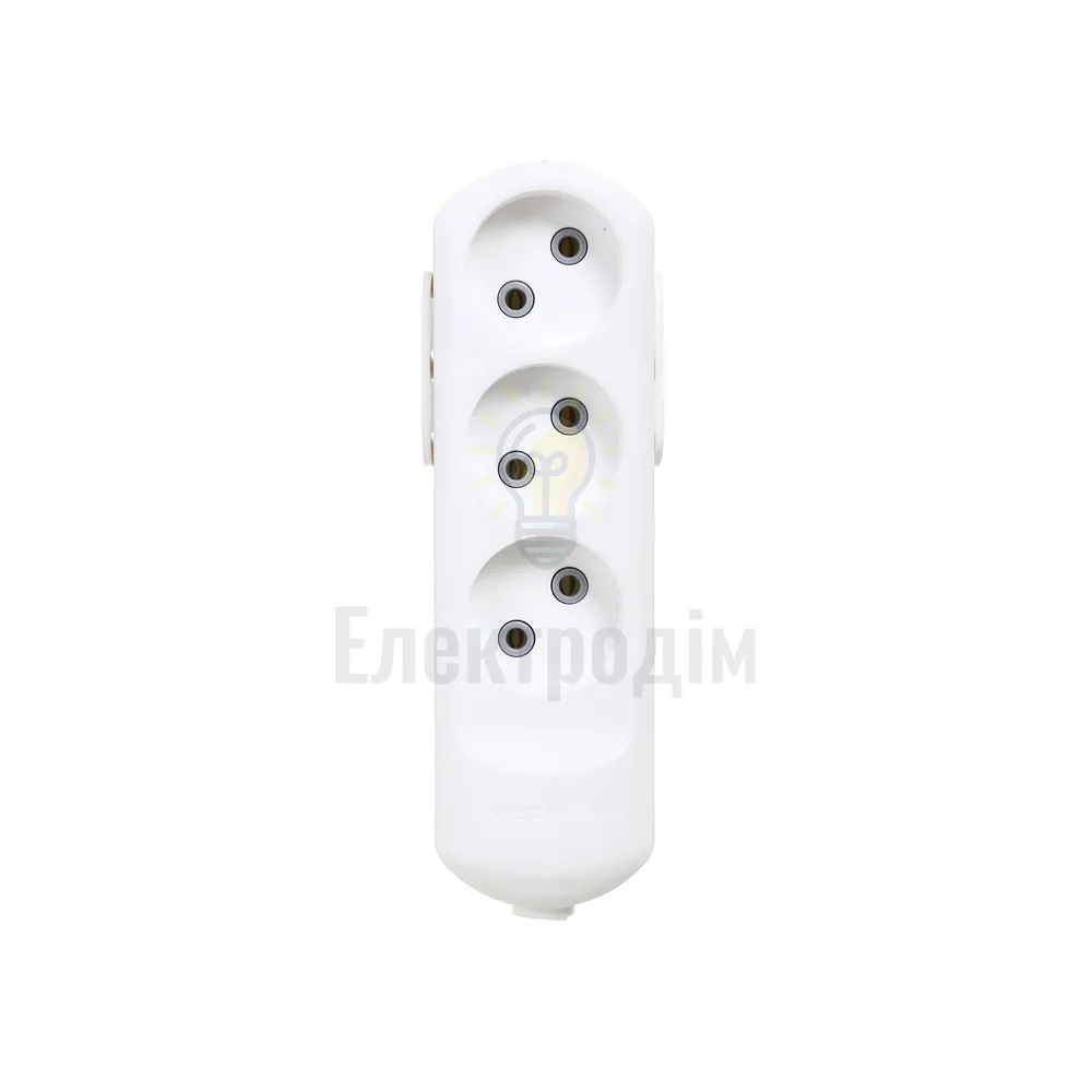 Колодка Колодка 3 гнізда без заземлення, біла Neomax NX500300  - фото 2