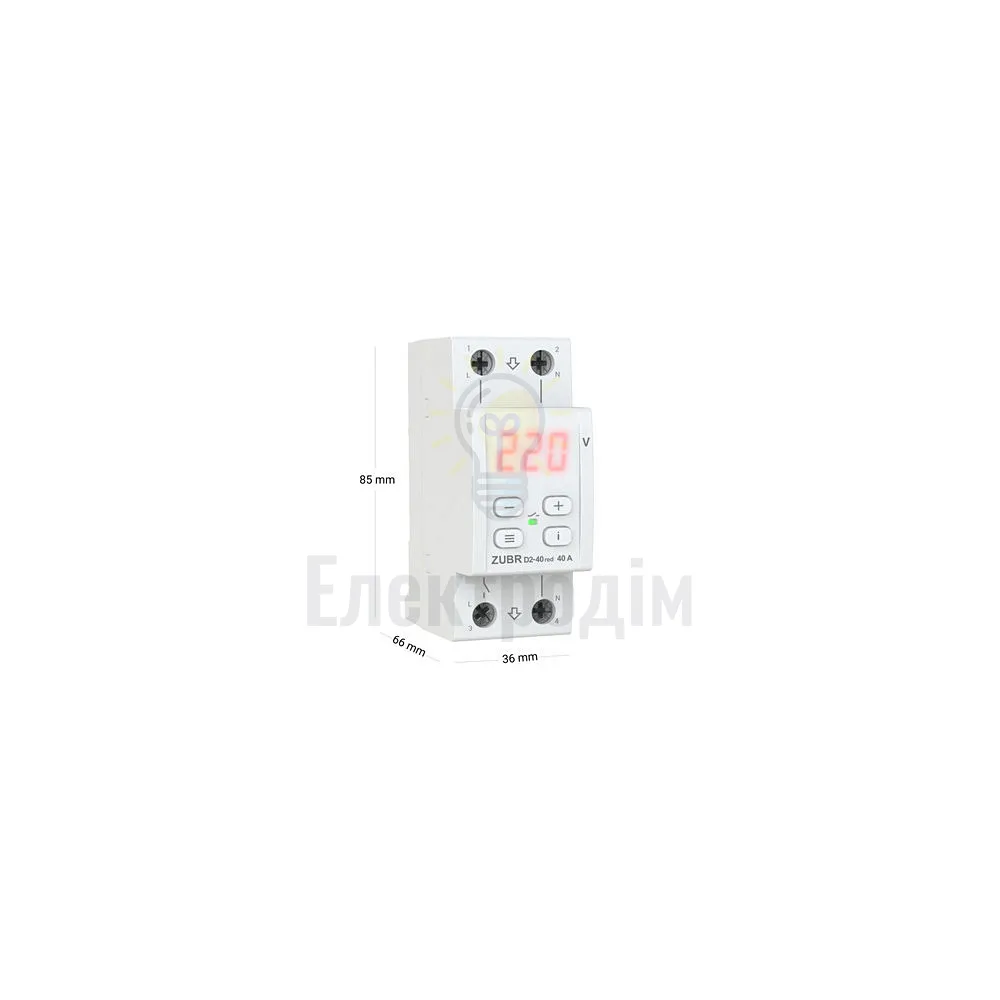 ZUBR Реле напруги D2-40 red 