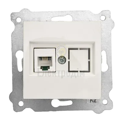 Механізм розетки білий комп'ютерної (CAT6) 290-000103-253 — купити в Електродім