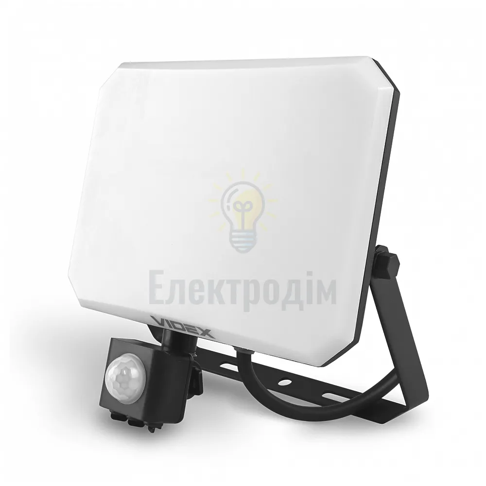 Д/р LED прожектор VIDEX F3 50W 5000K з датчиком руху 220V Black VLE-F3-0505B-S  - фото 1