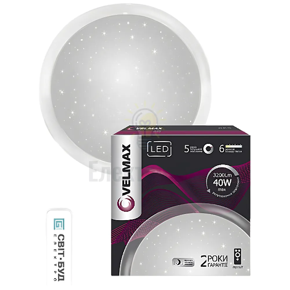 LED світильник VELMAX V-CL-Galaxy, 60W, smart, 555*73мм, 3000K-6500K, 4800Lm, кут 140°. 23-40-10-1 