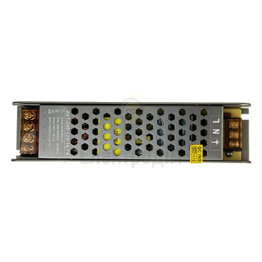 Блок  живлення 12В AVT Блок живлення AVT 12V IP20 16,7А - 200W 1019868  - фото 4