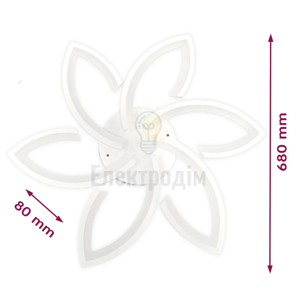 LED світильник VELMAX V-CL-LILY-6Wh, max 76W, 3000K-6500K, пульт, блок живлення, білий, 230V 23-43-26  - фото 3