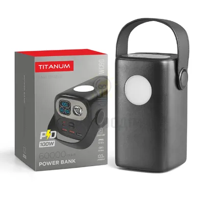 Павербанк 60000mAh Titanum 100W PD чорний TPB-WC60-B — купити в Електродім