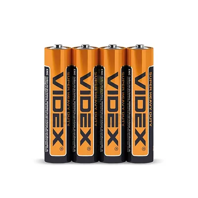 Батарейка Videx солевая R03P/AAA (4шт.) R03P/AAA 4pcs S — купити в Електродім