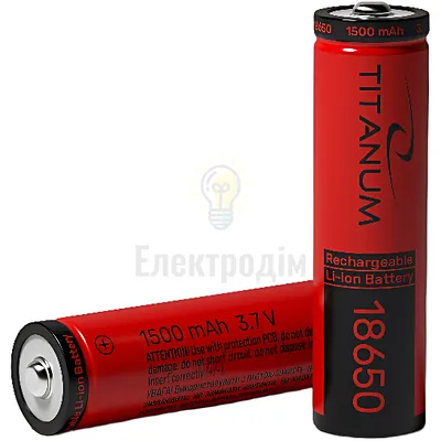 Акумулятор літій-іонний 18650 (без захисту) 1500mAh bulk/1шт T-18650/1500/1B — купити в Електродім