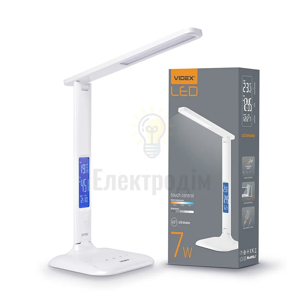 LED лампа настiльна VIDEX 7W 3000-5500K VL-TF05W 