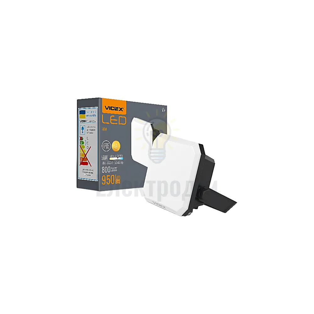 LED прожектор VIDEX F3 10W 5000K 220V Black VLE-F3-0105B 
