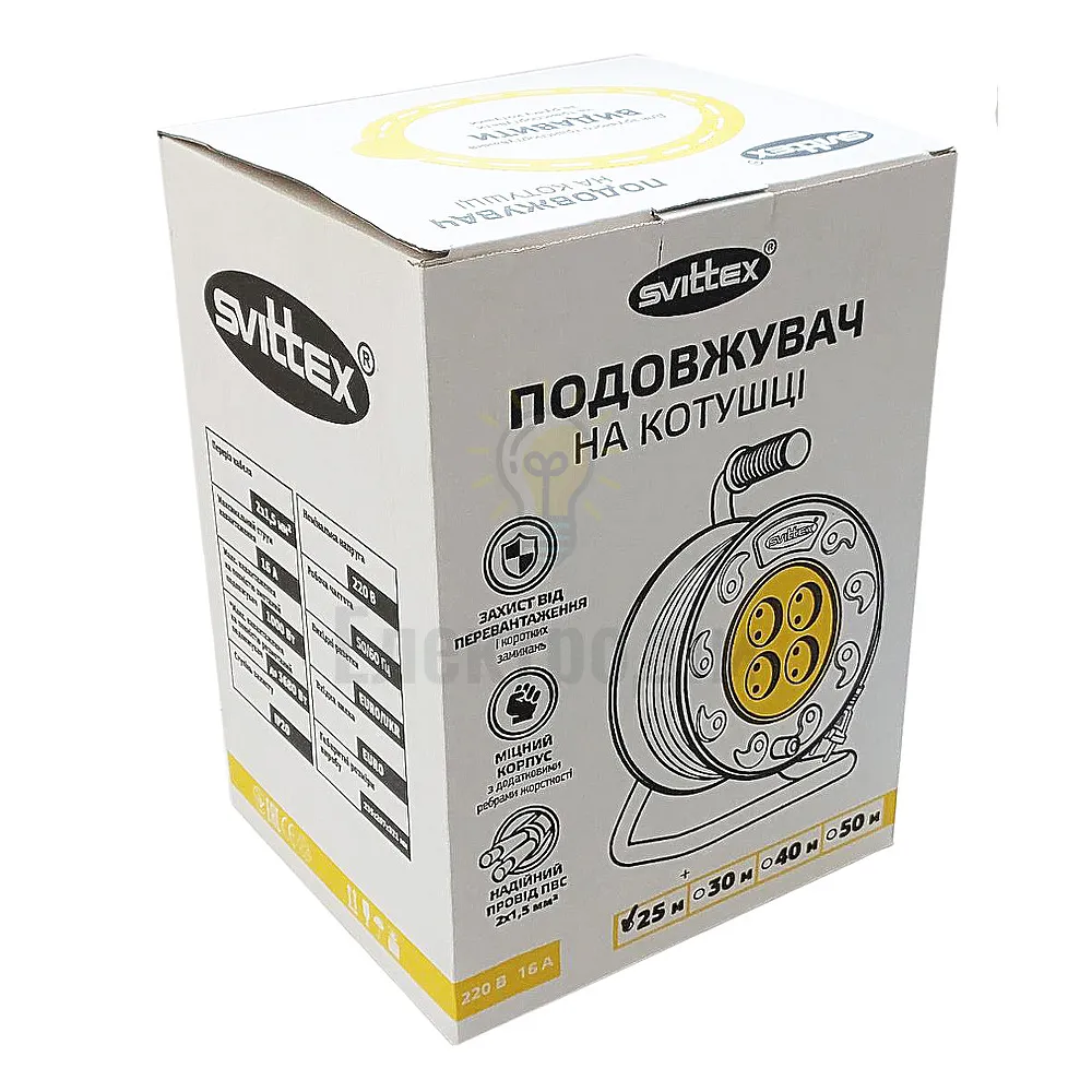 Подовжувач на котушці 30м (2х1,5) Svittex SV-005-0  - фото 4