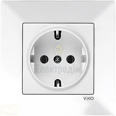 Розетка 1-на із з/к  Viko Meridian біла 90970008-WH — купити в Електродім