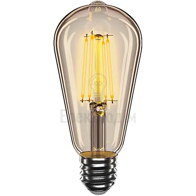 LED лампа VELMAX V-Filament-Amber-ST64, 4W, E27, 2200K, 400Lm 21-43-25 — купити в Електродім