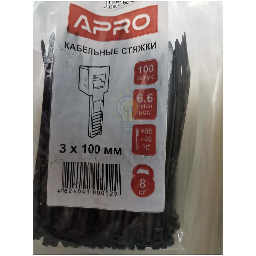 Хомут нейлоновий APRO (3*100) чорна APRO ХННЧ-30100 