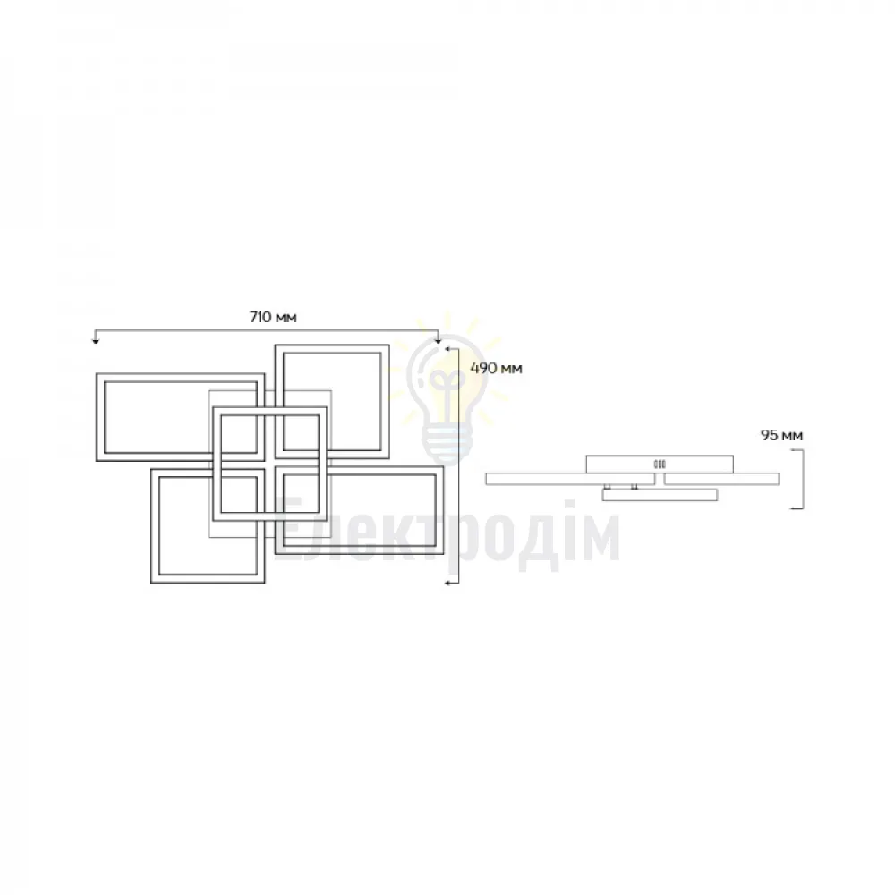 AL6495-1ARD 95W 6050Lm 3000K-6000K 710*490*95mm білий URBAN W 80437  - фото 1