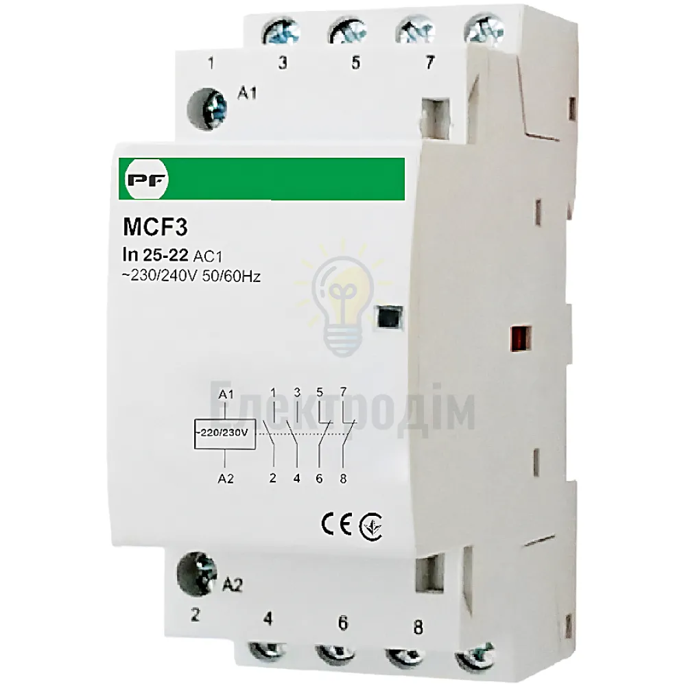 Промфактор Магнітний пускач MCF3 25A 2NO 2NC 230V MCF32522230 