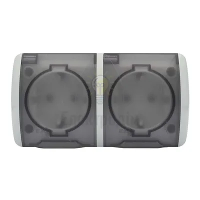 Розетка ALSU Розетка  EVA 2-на з/з з кришкою IP-54 554-011500-938 — купити в Електродім