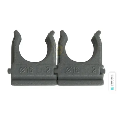 Хомут-кліпси для гофротруби d 16 мм, сірі, (100шт) 66-58-33 — купити в Електродім
