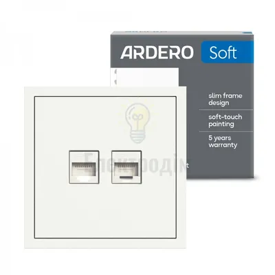 ER152PC-W розетка комп’ютерна подвійна, механізм білий Soft 80723 — купити в Електродім