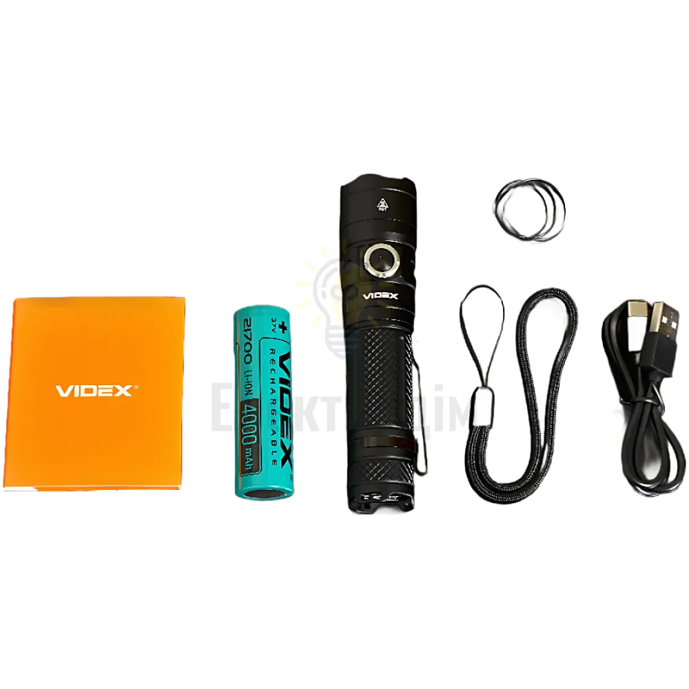 Портативный светодиодный фонарик VIDEX 4000Lm 6500K без знижки VLF-A406  - фото 2