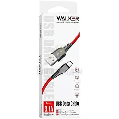 Мобільні аксесуари Кабель USB WALKER C930 Intelligent Type-C black 2710000189473 — купити в Електродім