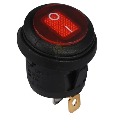 Перемикач KCD1-5-101NW R/B 220V 1 клав.круглий вологозах. червоний з підсвічуванням  АСКО A0140040074 — купити в Електродім