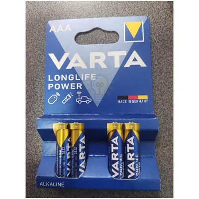 Батарейка VARTA LONGLIFE POWER LR03 (блістер-4 шт.) — купити в Електродім