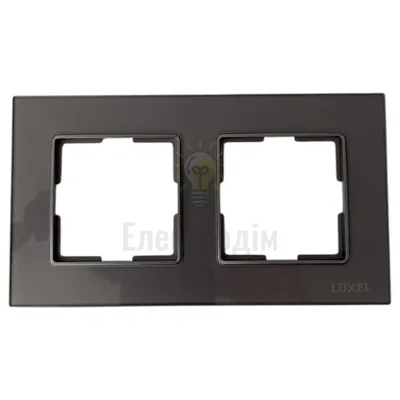 Рамка скляна горизонтальна подвійна graphite pearl (графіт) 0722 — купити в Електродім