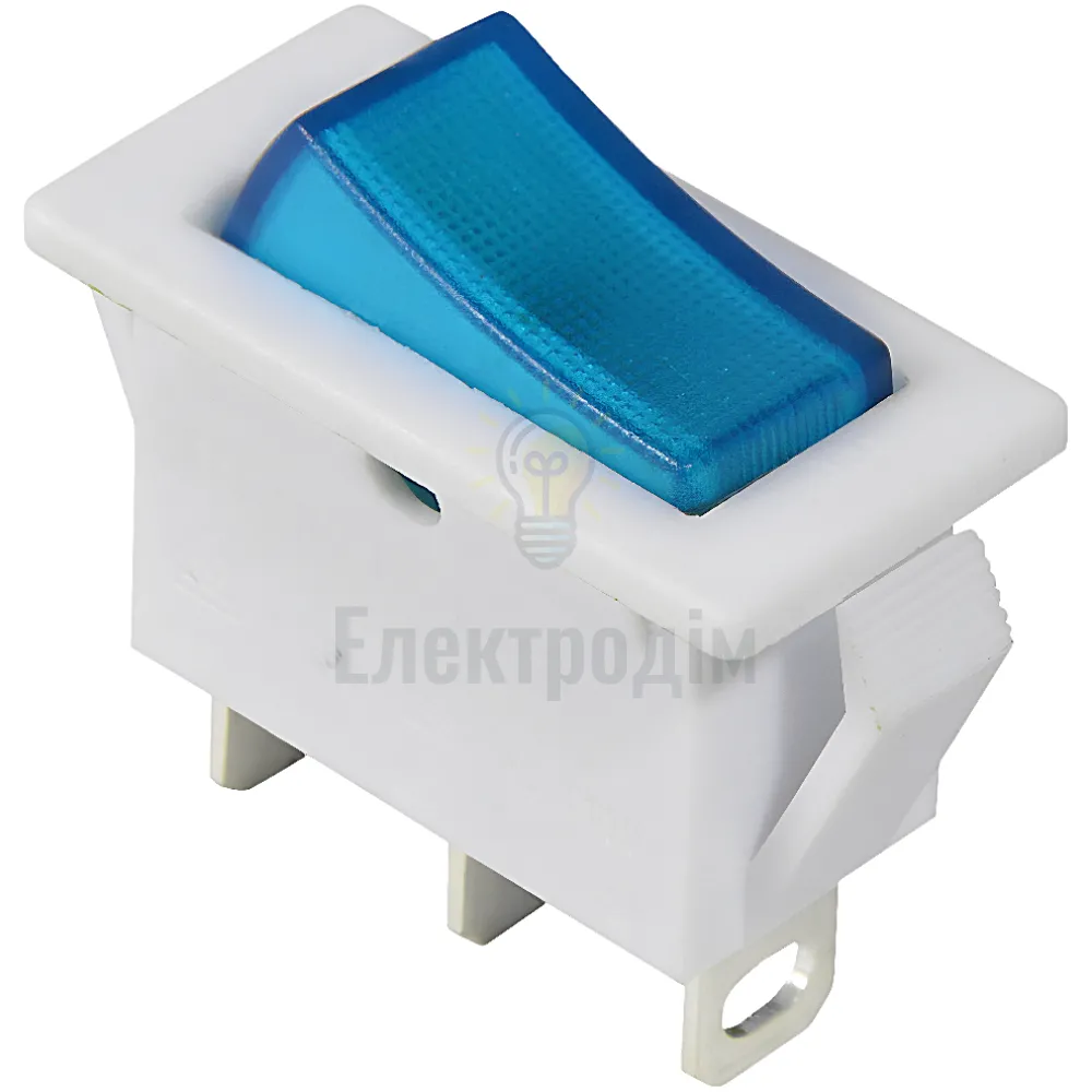 Перемикач KCD3-101N-13 BL/WH 220V 1 клав. синій з підсвічуванням  АСКО A0140040040 