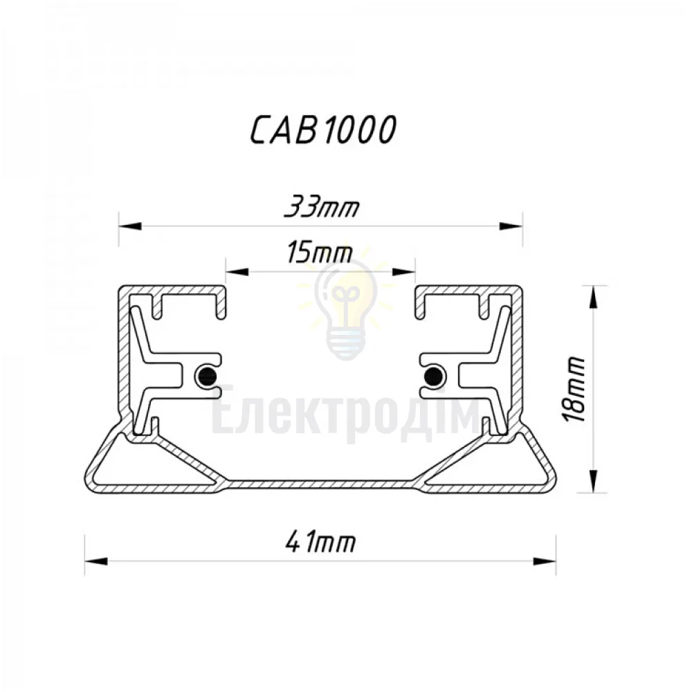 CAB1000 шинопровід однофазний для трекових світильників, чорний 2м 10319  - фото 2