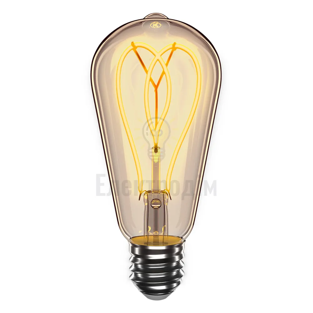 LED лампа VELMAX V-Filament-Amber-ST64-Петля, 4W, E27, 2700K, 300Lm 21-43-52-1 