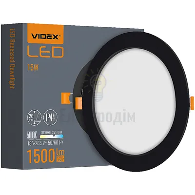 LED світильник Back вбудований круглий VIDEX 15W 5000K Black VL-DLBR-155B — купити в Електродім