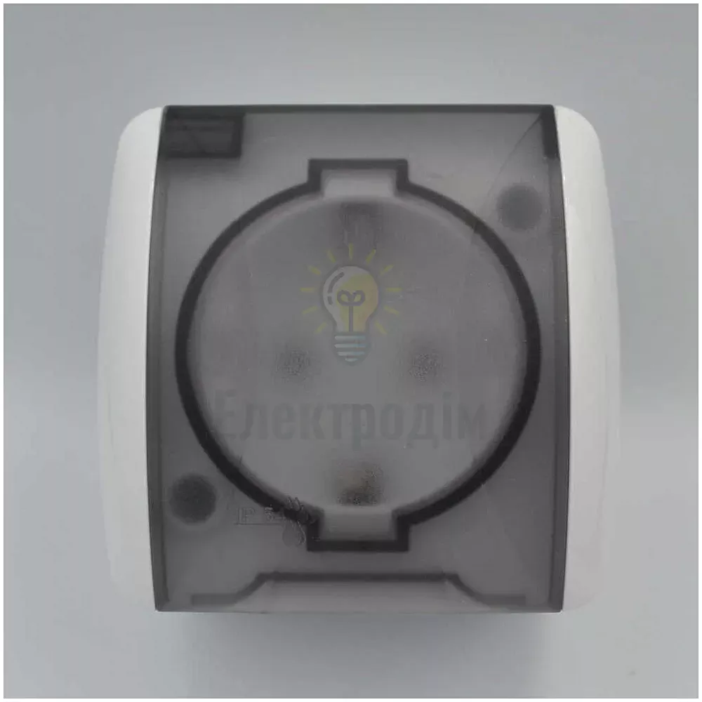 Розетка Alsu біла одинарна з\з з кришкою 504-010215-218  - фото 1