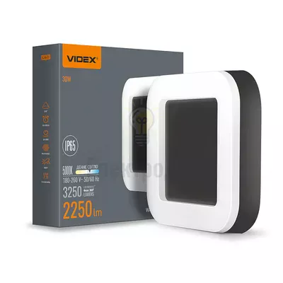 LED світильник ART IP65 квадратний VIDEX 30W 5000K чорний VL-BHFS-305B — купити в Електродім