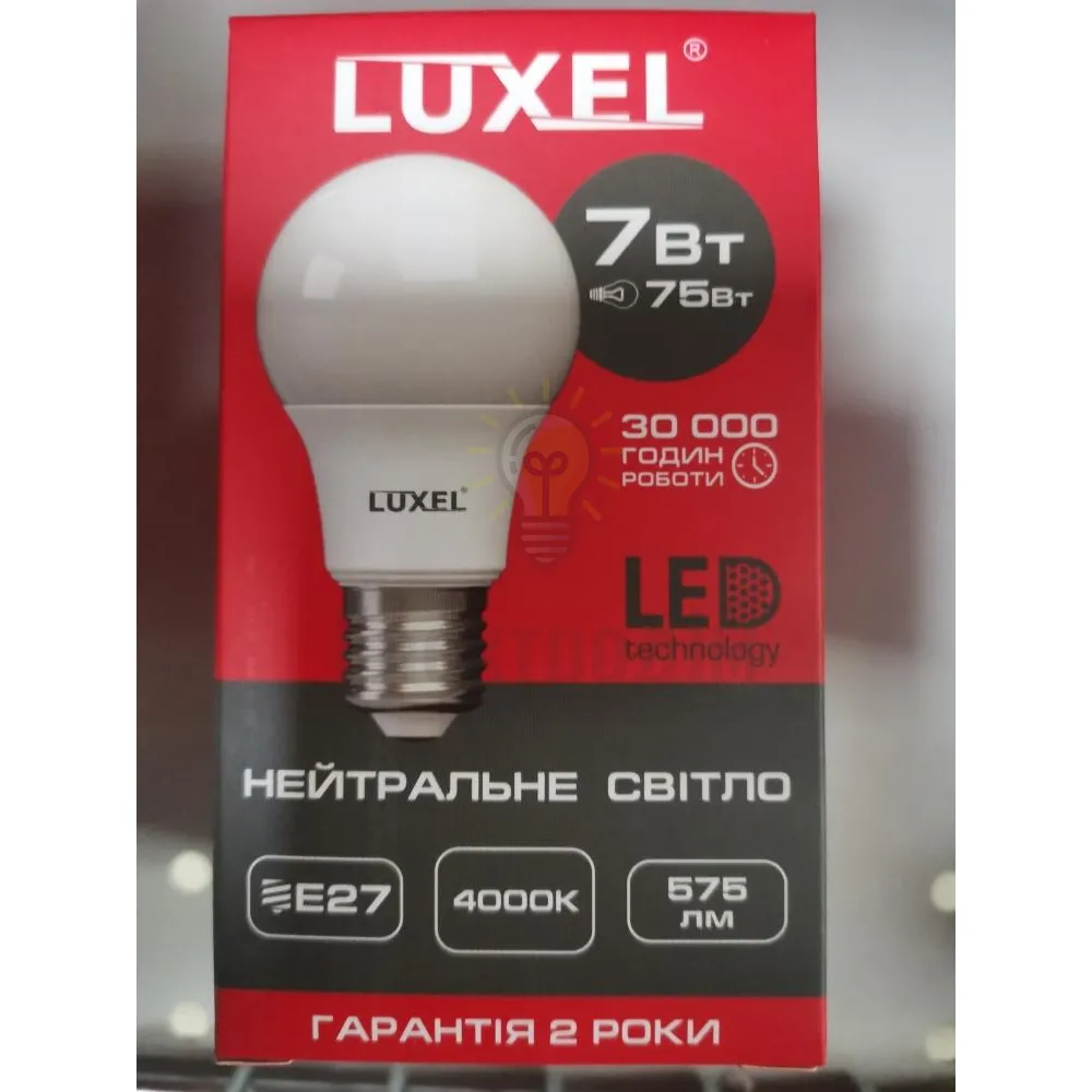 LUXEL Лампа LED 7w Е27 4000K 063-NE 