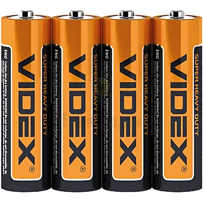 Батарейка Videx сольова R6P/AA 4шт SHRINK R6P/AA 4pcs S — купити в Електродім