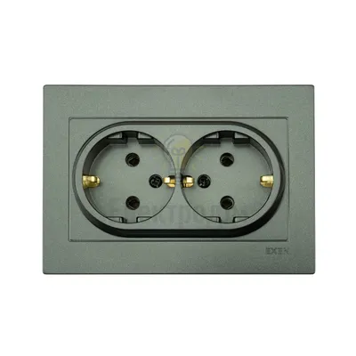 Розетка KARELL антрацит 2-а. з/з 200-131303-245 — купити в Електродім