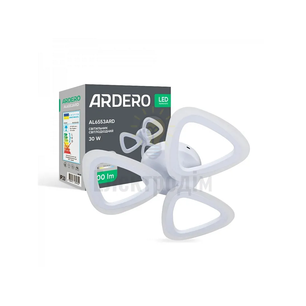 AL6553ARD 30W 3200Lm 5000K 410*370*70mm білий CLOVER 80499 