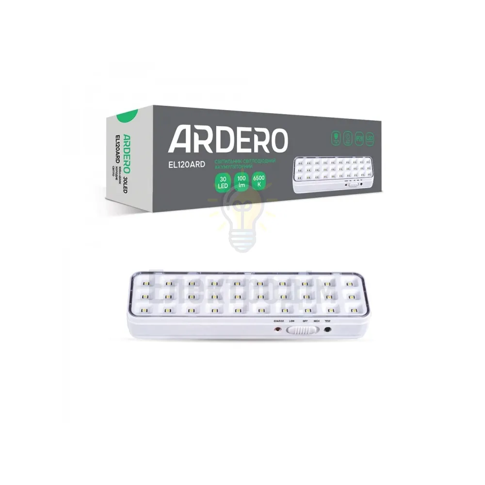 EL120ARD акум. світильник 30LED білий 200*55*30 мм 80189 
