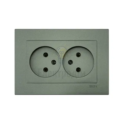 Розетка KARELL антрацит 2-а. б/з 200-131303-244 — купити в Електродім