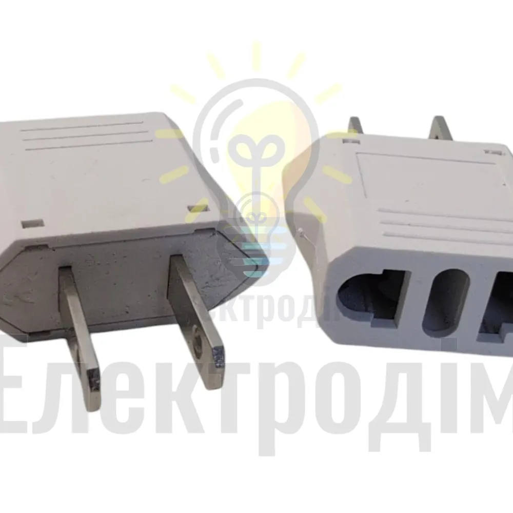 Перехідник - адаптер 6A 250V Lemanso білий  (американський) LMA089 
