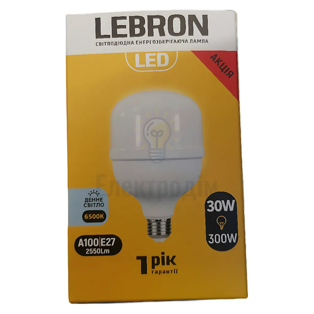 LED лампа LEBRON L-А100, 30W, Е27, 6500K, 2550Lm. 11-18-03 