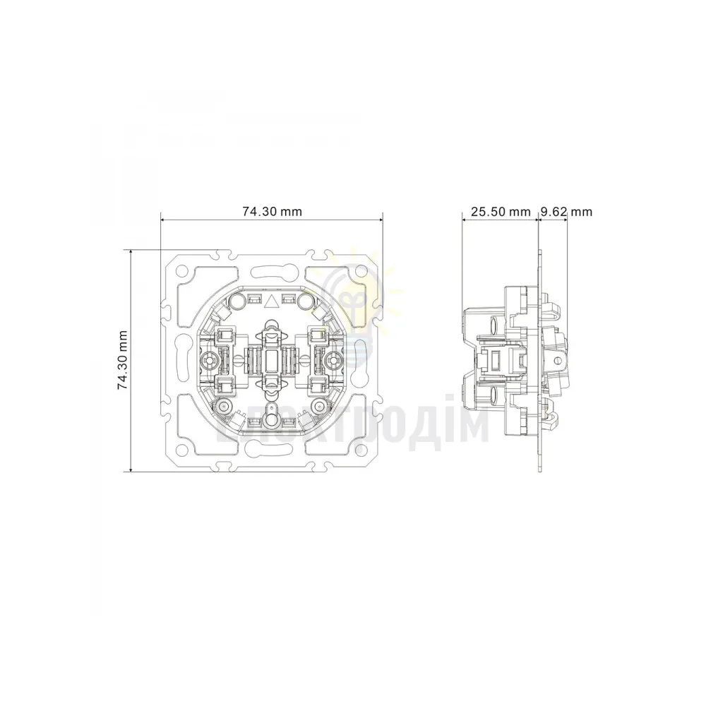 EV113-B вимикач 3-кл., механізм чорний 10А Soft 80739  - фото 3