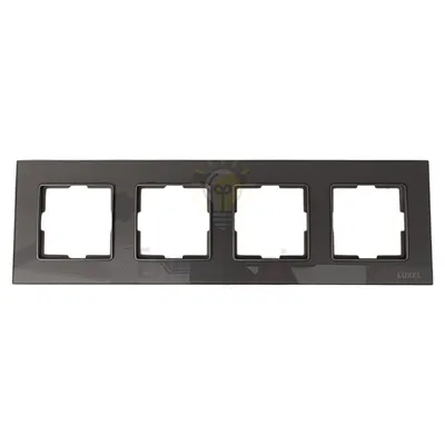 Рамка скляна горизонтальна четверна graphite pearl (графіт) 0724 — купити в Електродім