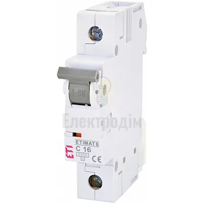 Авт. вимикач ETIMAT 6 1p C 16А (6 kA) 2141516 — купити в Електродім