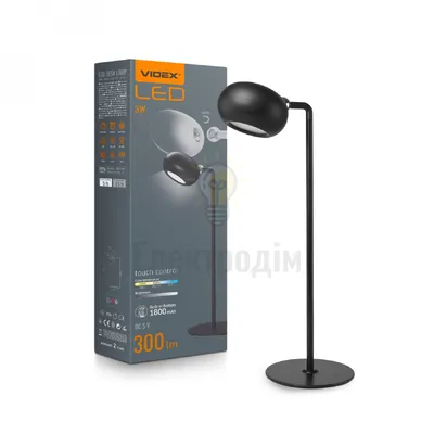 LED лампа настiльна з акумулятором VIDEX VLE-TF18B 3W 3000-5500K Чорна VLE-TF18B — купити в Електродім